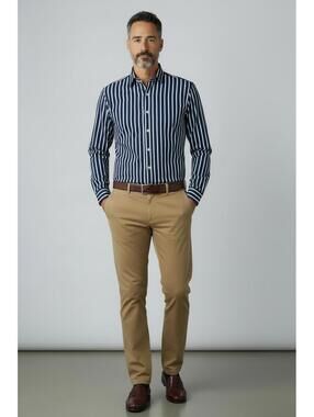Southern Pines Men's Classic Flat Front Chino Khaki Pants, Size 38x30